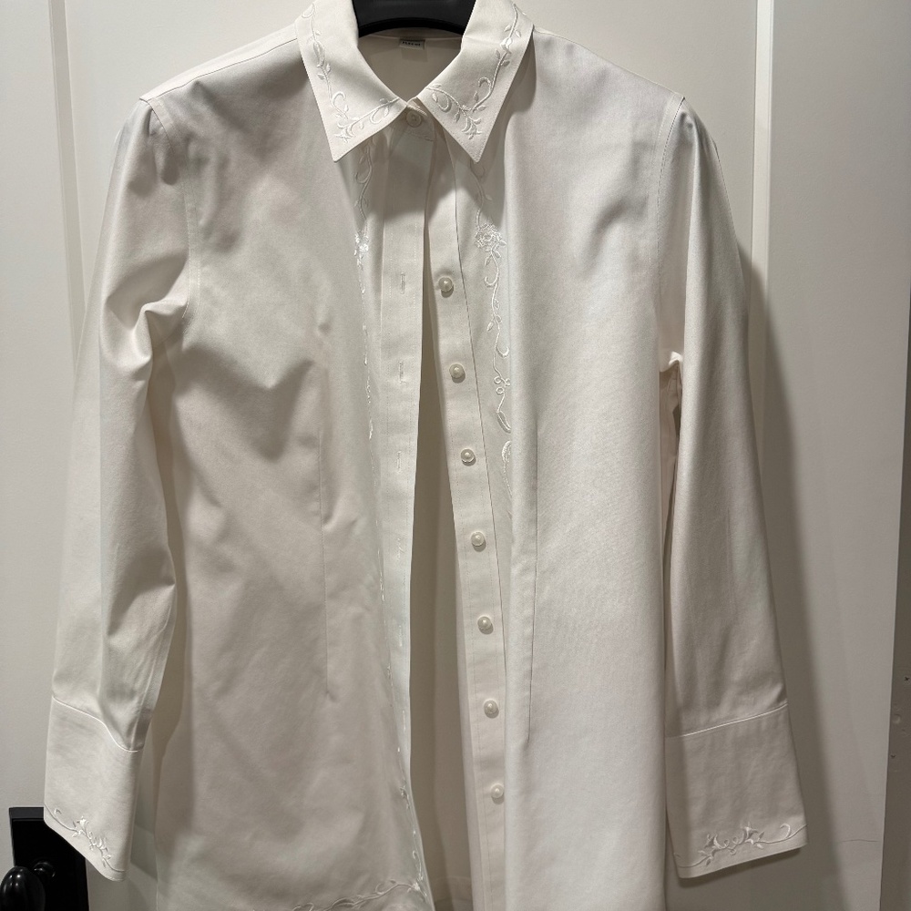 Coldwater Creek white embroidered tunic size PL